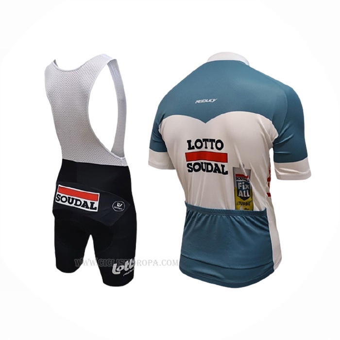 2018 Ropa Ciclismo Lotto Fix All Blanco Azul Mangas Corta y Culotte Corto